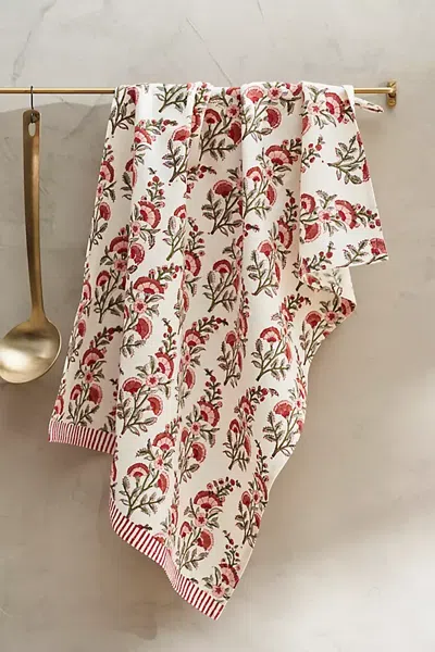 Terrain Calla Cotton Dish Towel, Ruby In Red