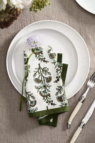 Terrain Calla Cotton Napkins, Set Of 4 In Green