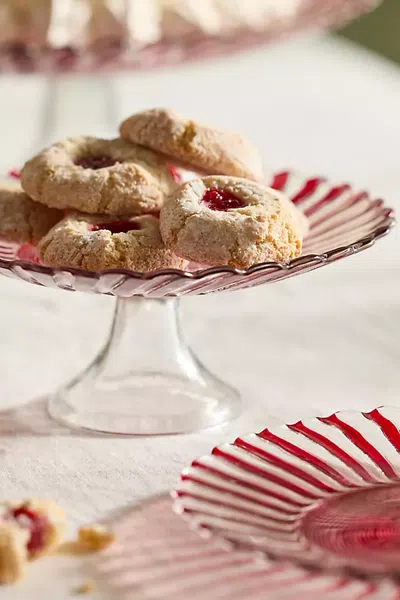 Terrain Candy Cane Glass Dessert Stand In Multi