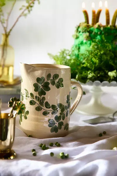 Terrain Clover Stoneware Pitcher In Gold