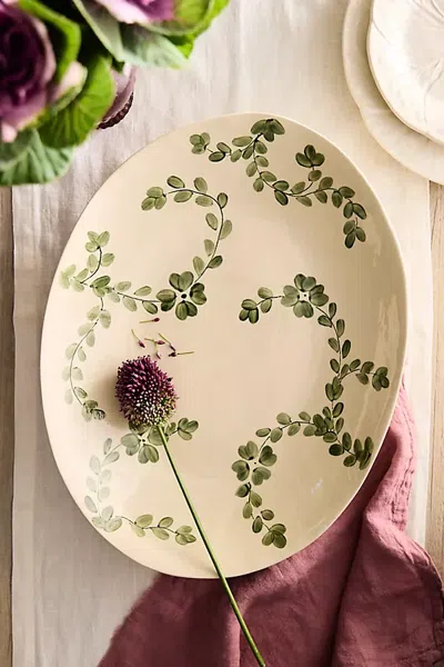 Terrain Clover Stoneware Serving Platter In Green