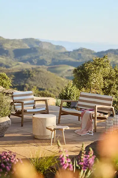 Terrain Coastline Wicker + Teak Lounge Chair In Brown
