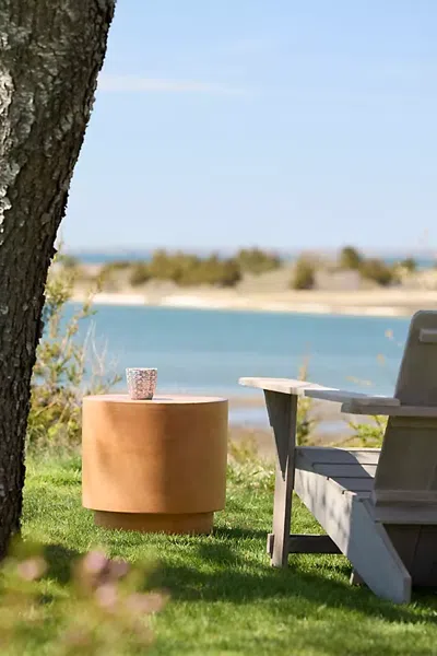 Terrain Concrete Barrel Side Table In Brown
