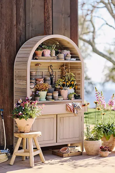 Terrain Conservatory Teak Storage Cabinet In Multi
