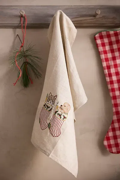 Terrain Coral Tusk Stockings Dish Towel In Multi