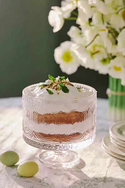 Terrain Embossed Bunny Glass Trifle Dish In Transparent