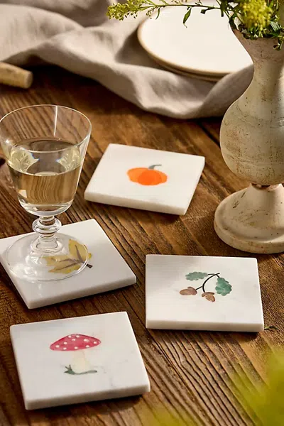 Terrain Fall Icon Marble Coasters, Set Of 4 In Multi