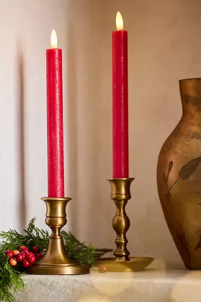 Terrain Flameless Dinner Taper Candles, Set Of 2 In Gold