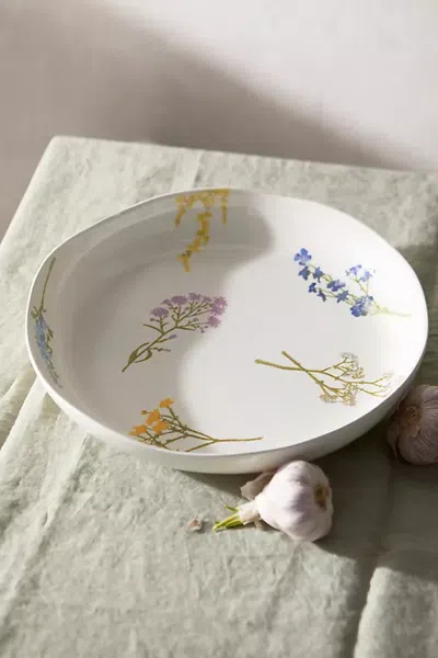 Terrain Floral Bunch Ceramic Serving Bowl In White