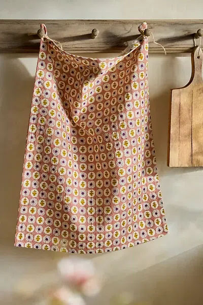 Terrain Floral Medallion Cotton Hand Towel In Pink
