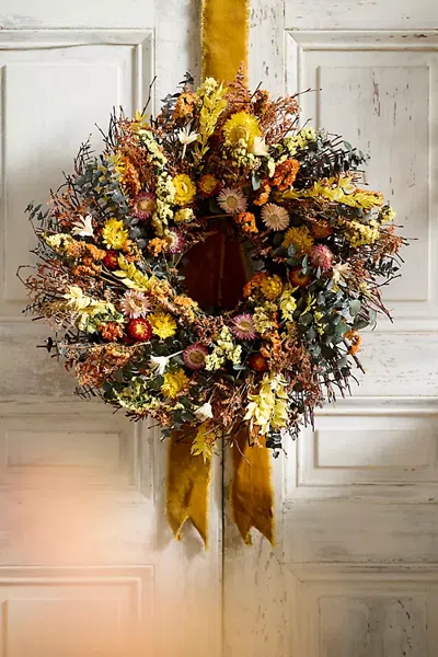 Terrain Golden Forest Dried Wreath In Multi