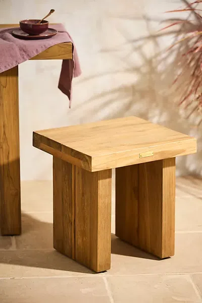 Terrain Horizon Teak Dining Stool In Brown