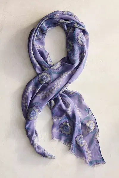Terrain Lavender Motif Scarf In Purple