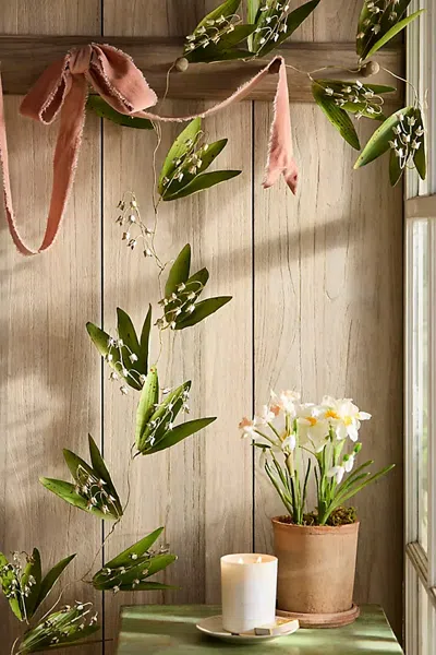 Terrain Lily Of The Valley Garland In Pink