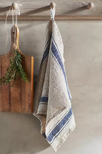 Terrain Lithuanian Linen Dish Towel, Stripe In Blue