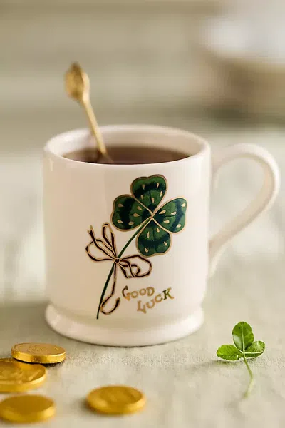 Terrain Lucky Shamrock Stoneware Mug In White