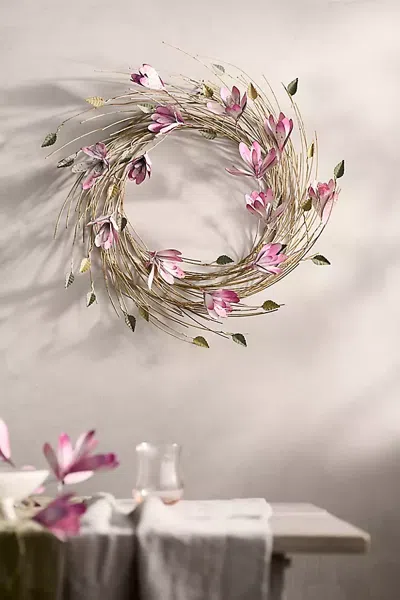 Terrain Magnolia Iron Wreath In Pink