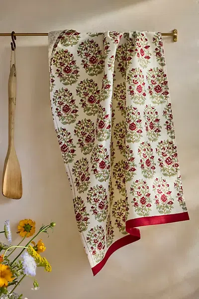 Terrain Mallika Cotton Dish Towel, Red In Multi