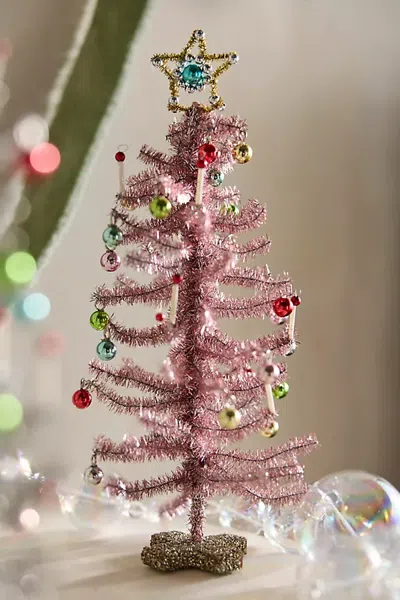 Terrain Mini Tinsel Candle Tree In Pink