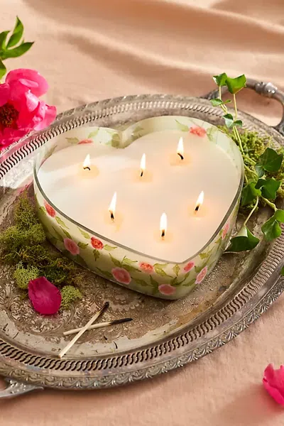 Terrain Peony Blush Heart Candle In Multi