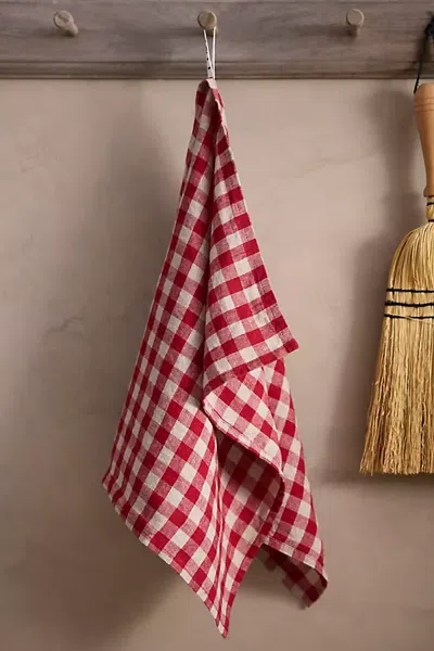 Terrain Red Gingham Linen Dish Towel