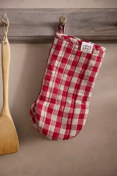 Terrain Red Gingham Linen Oven Mitt