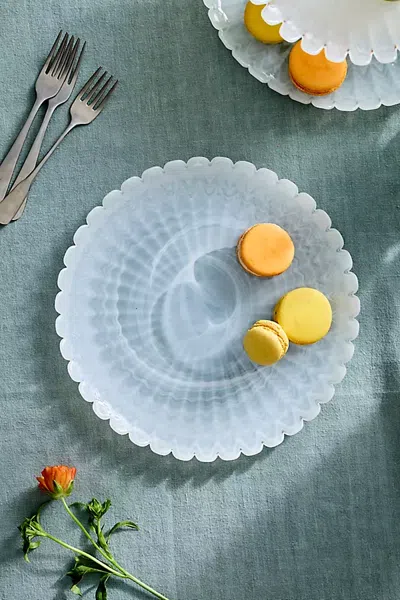 Terrain Scalloped Pearly Glass Plate In Transparent