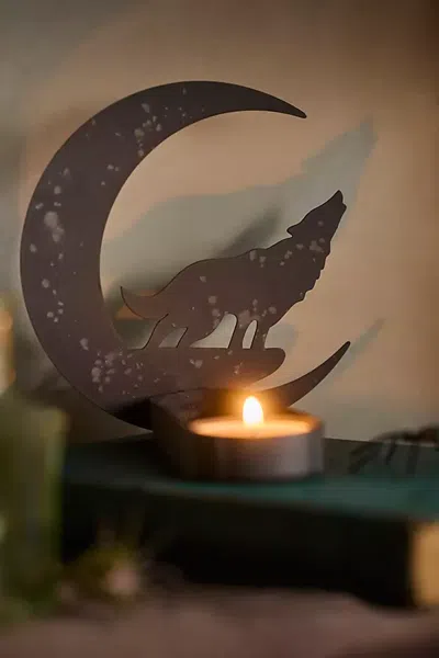 Terrain Shadow Casting Votive Holder In Black