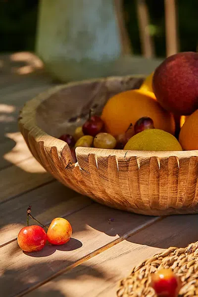 Terrain Teak Serving Bowl, Low In Multicolor