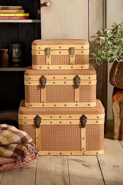 Terrain Textured Storage Chests, Set Of 3 In Brown