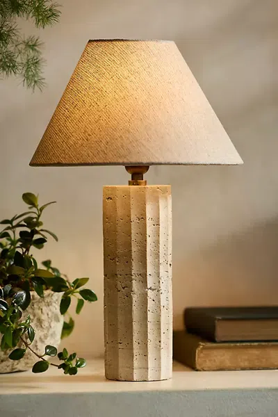 Terrain Travertine Table Lamp In Neutral