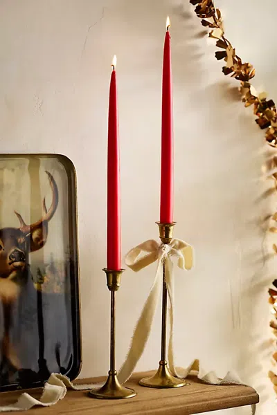 Terrain Unscented Tall Taper Candle Set In Red