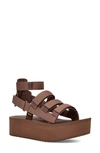 Teva Mevia Flatform Strappy Sandal In Acorn