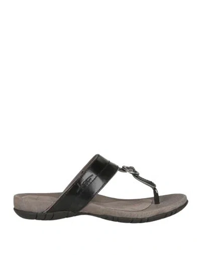 Teva Woman Thong Sandal Black Size 8 Leather