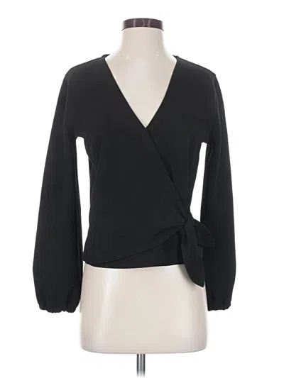 Pre-owned Texture & Thread Madewell Long Sleeve Blouse In Black