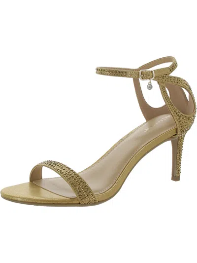 Thalia Sodi Demi Womens Rhinestone Shimmer Ankle Strap In Gold