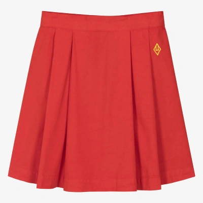 The Animals Observatory Teen Girls Red Pleated Cotton Skirt