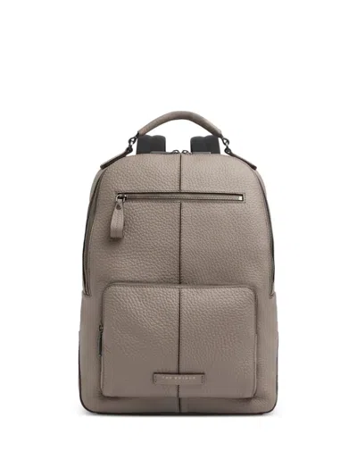 The Bridge Grained Leather Backpack In Pink