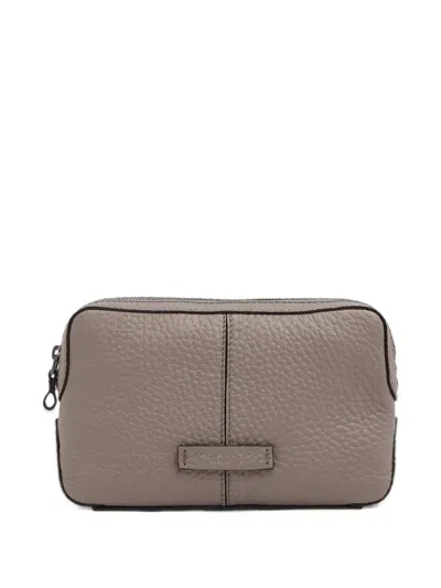The Bridge Grained Leather Pouch In Nude