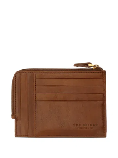 The Bridge Zip-around Leather Card Holder In Brown