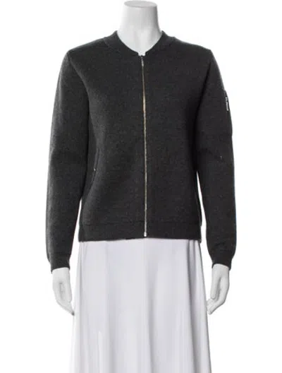 Pre-owned The Cashmere Project Cashmere Bomber Jacket In Grey