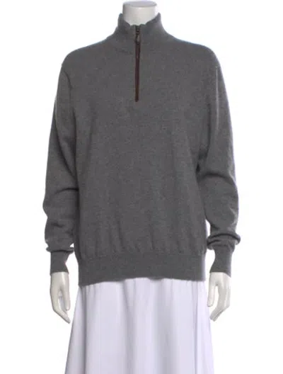 Pre-owned The Cashmere Project Cashmere Mock Neck Sweater In Grey