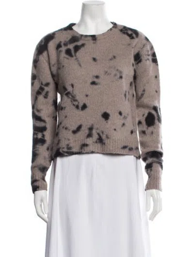 Pre-owned The Cashmere Project Tie-dye Print Crew Neck Sweater In Brown