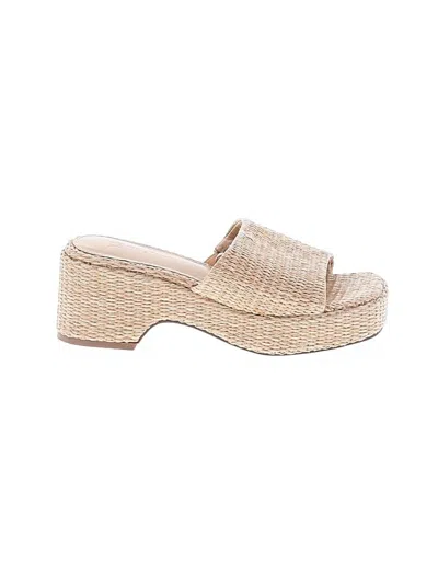 Pre-owned The Drop Wedges In Tan