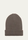 The Elder Statesman Men's Cashmere Rib-knit Beanie Hat In Brown