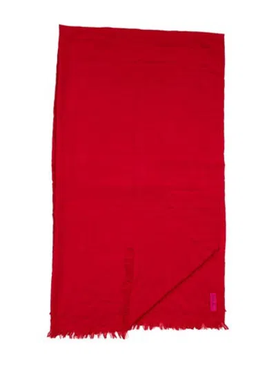 Pre-owned The Elder Statesman Woven Blanket In Red