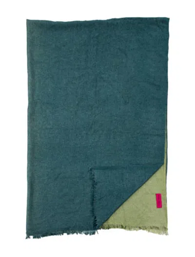 Pre-owned The Elder Statesman Woven Gradient Throw Blanket In Blue