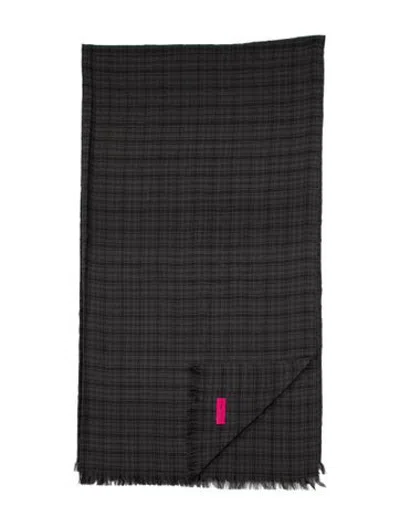 Pre-owned The Elder Statesman Woven Plaid Blanket In Grey