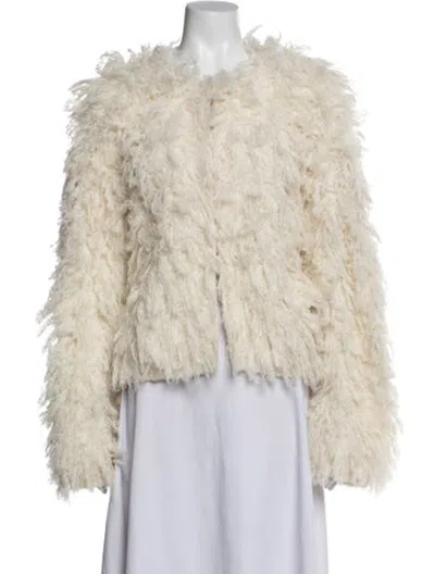 Pre-owned The Great Alpaca Faux Fur Jacket W/ Tags In Neutrals