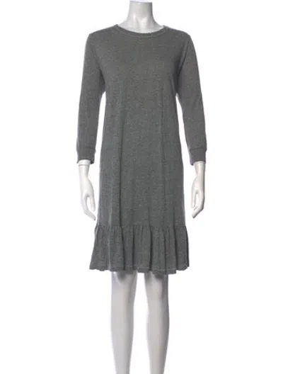 Pre-owned The Great Crew Neck Mini Dress In Grey